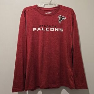 Atlanta Falcons Majestic NFL Long Sleeve Shirt, Red Football Top‎ Medium